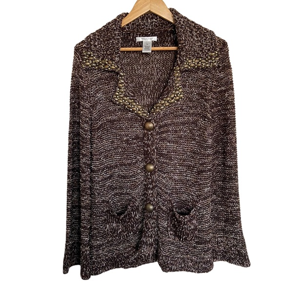 Vertigo Paris Embellished Speckled Cardigan - Picture 1 of 15
